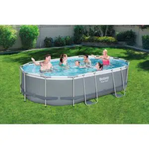 Bestway 56448 16ft power steel frame oval pool set 488x305x107cm