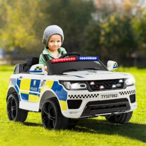 Kids Police Range Rover Style Suv 4×4 Off Road 12v Electric Jeep – Black
