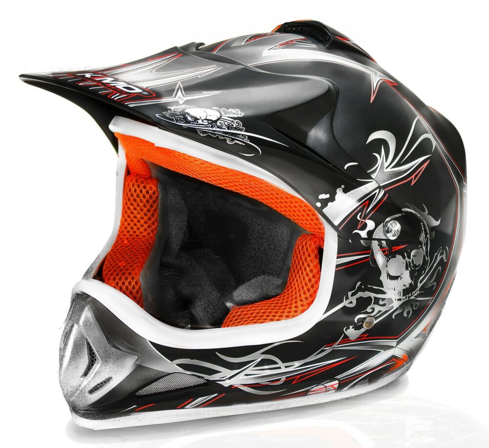 Kids motocross mx open face helmet black - m