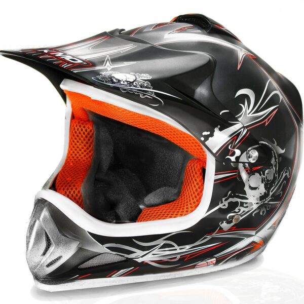 Kids motocross mx open face helmet black - m
