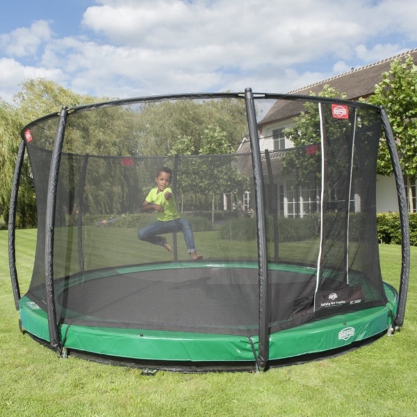 Berg Elite Inground 430 Trampoline Green With Safety Net Deluxe