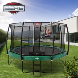 Berg elite 430 14ft trampoline with safety net deluxe - green