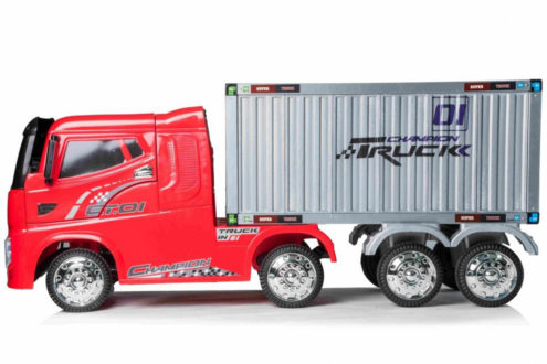 12v kids container truck electric ride on red