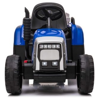12v kids electric tractor with trailer and remote blue