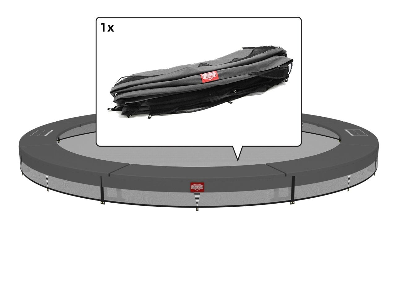 Berg inground champion 430 trampoline grey