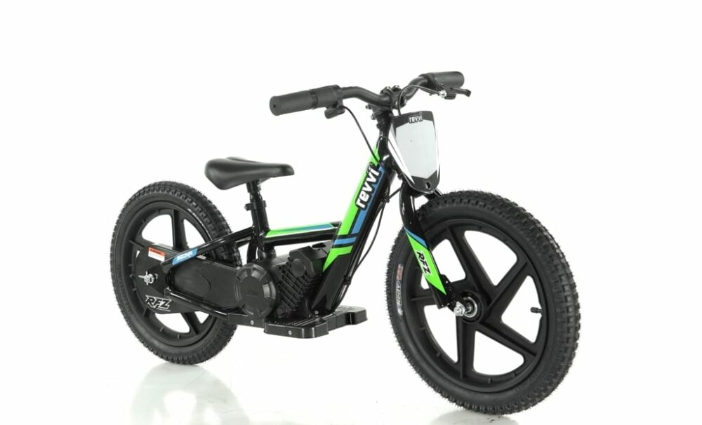Revvi Lithium 16″ Kids Electric Dirt Bike – 24v Motorbike – Green