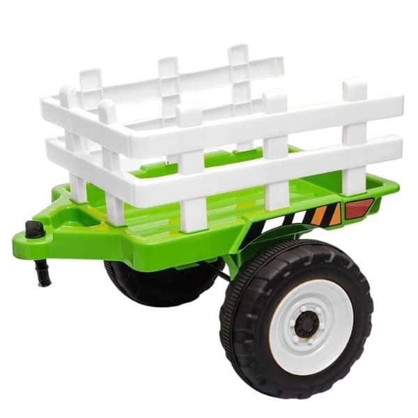12v kids electric tractor with trailer and remote green