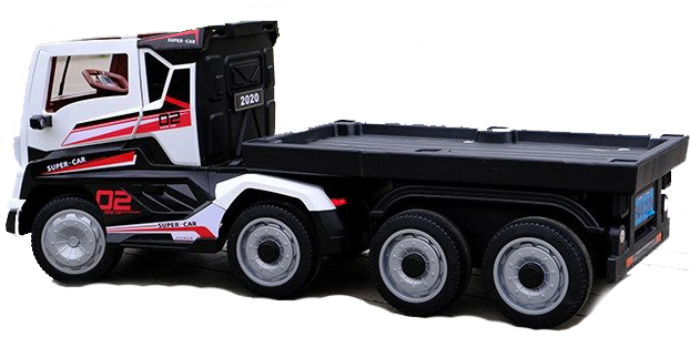 Electric Kids Lorry True 24V With Truck Trailer - White 1