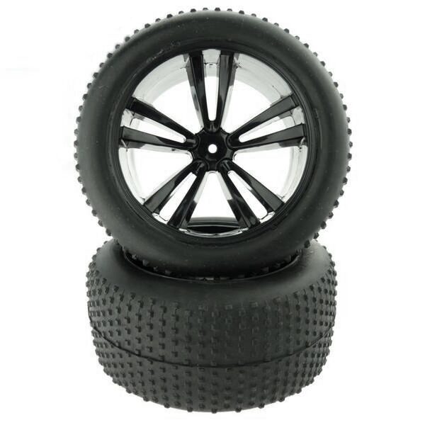 Black truggy tires and rims 2p (31504b)