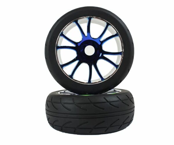 Blue Chrome On Road Tire Andamp;amp; Rim Complete 2p (67007pb)