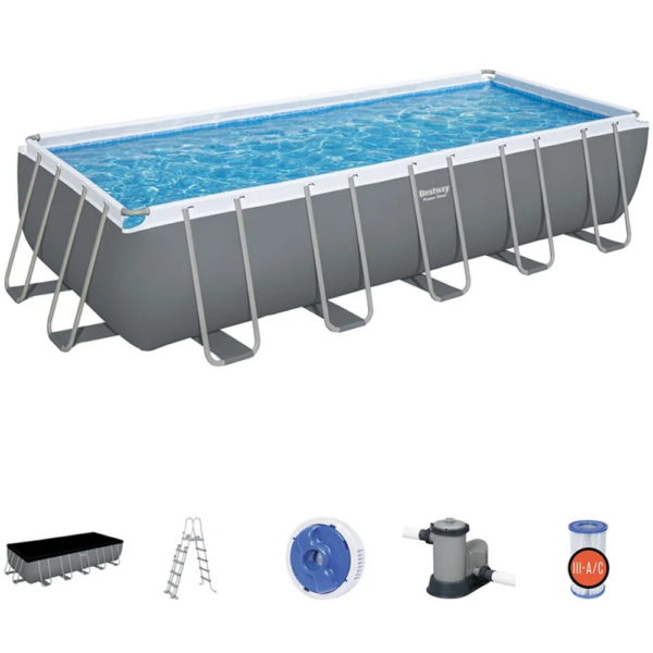 Bestway 5611z 21ft power steel rectangular pool 640x274x132cm
