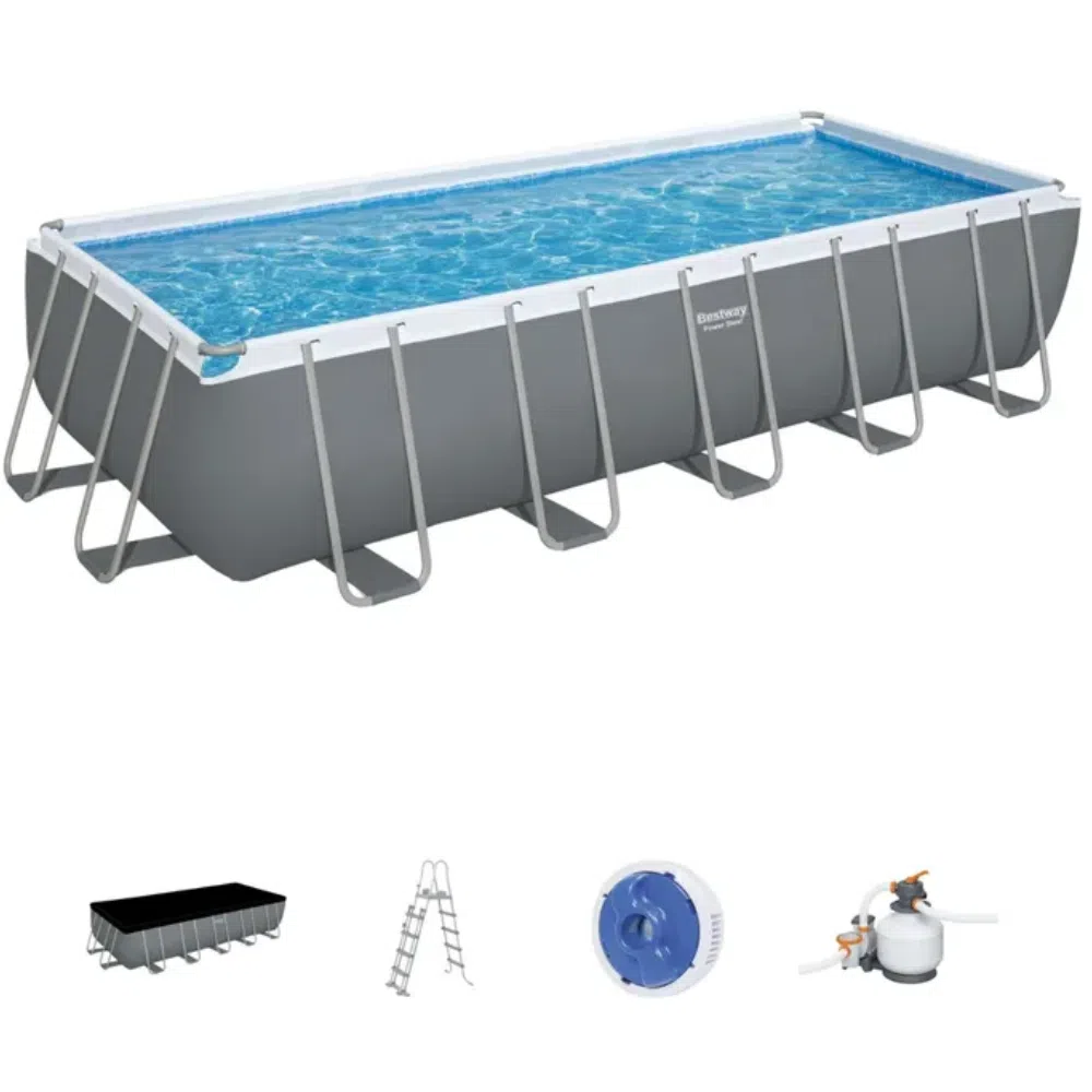 Bestway 5612b 21ft power steel rectangular pool 640x274x132cm