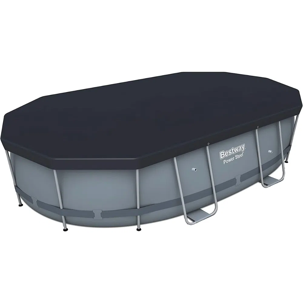 Bestway 56448 16ft power steel frame oval pool set 488x305x107cm