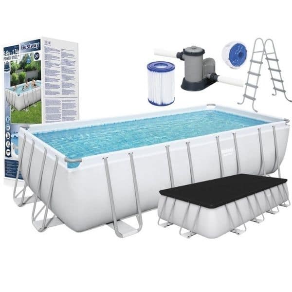 Bestway 56465 18ft Pro Silver Rectangle Framed Swimming Pool 549x274x122cm