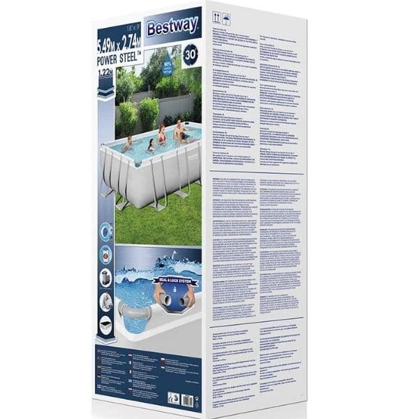 Bestway 56465 18ft Pro Silver Rectangle Framed Swimming Pool 549x274x122cm