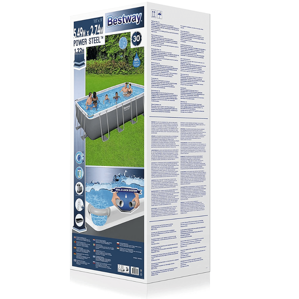 Bestway 56465 18ft pro silver rectangle framed swimming pool 549x274x122cm