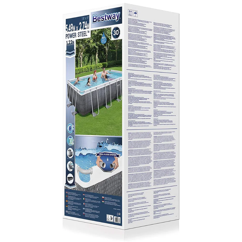 Bestway 56998 18ft power steel rectangle pool set 549x274x122cm