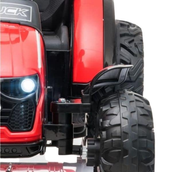 12v Kids Electric Tractor And Trailer With Work Light – Red