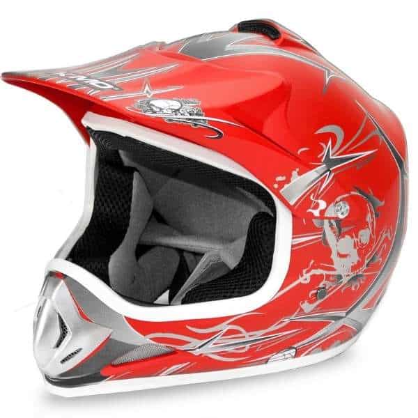 Kids motocross mx open face helmet red – l