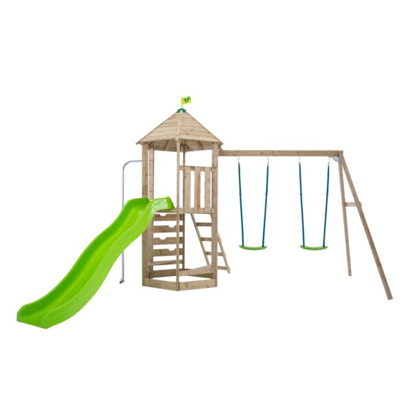 Tp castlewood beeston wooden swing set & slide-fsc