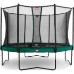 Berg Favorit 430 14ft Trampoline With Comfort Safety Net – Green