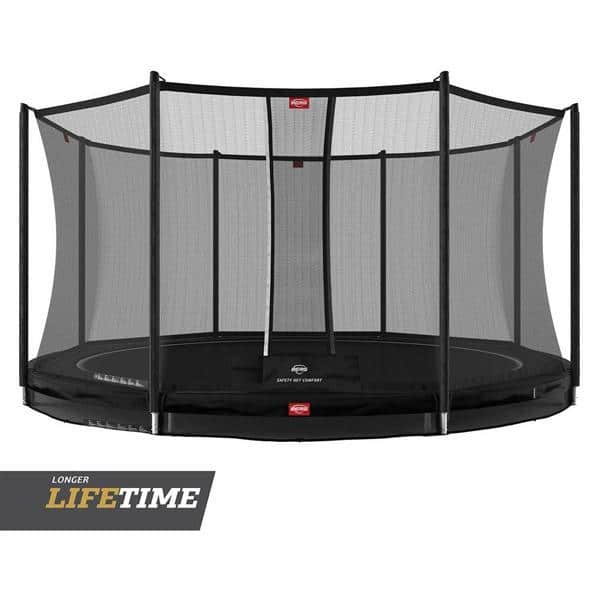 Berg inground favorit trampoline 430 black with safety net comfort