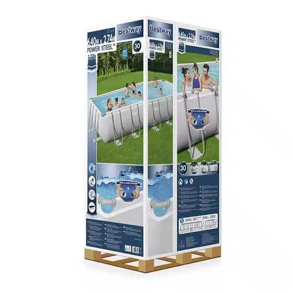 Bestway 5612b 21ft power steel rectangular pool 640x274x132cm
