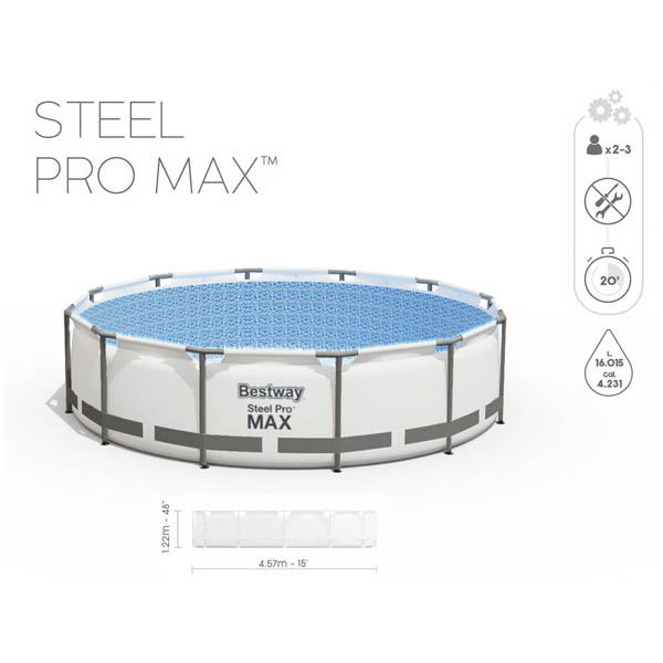 Bestway 56438 15ft Steel Pro Swimming Pool Set