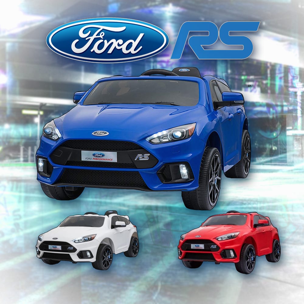 Licensed Ford Focus Rs 12v Childrens Kids Battery Ride On Car – Blue