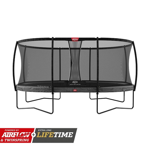 Berg Grand Champion Trampoline 520 Grey With Safety Net Deluxe 1