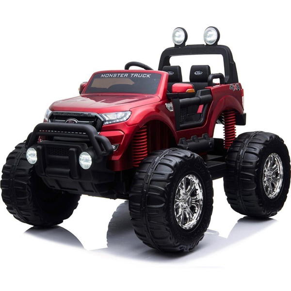 Ford Ranger Ride On Kids 24v Monster Truck 4wd Eva Wheels – Metallic Red