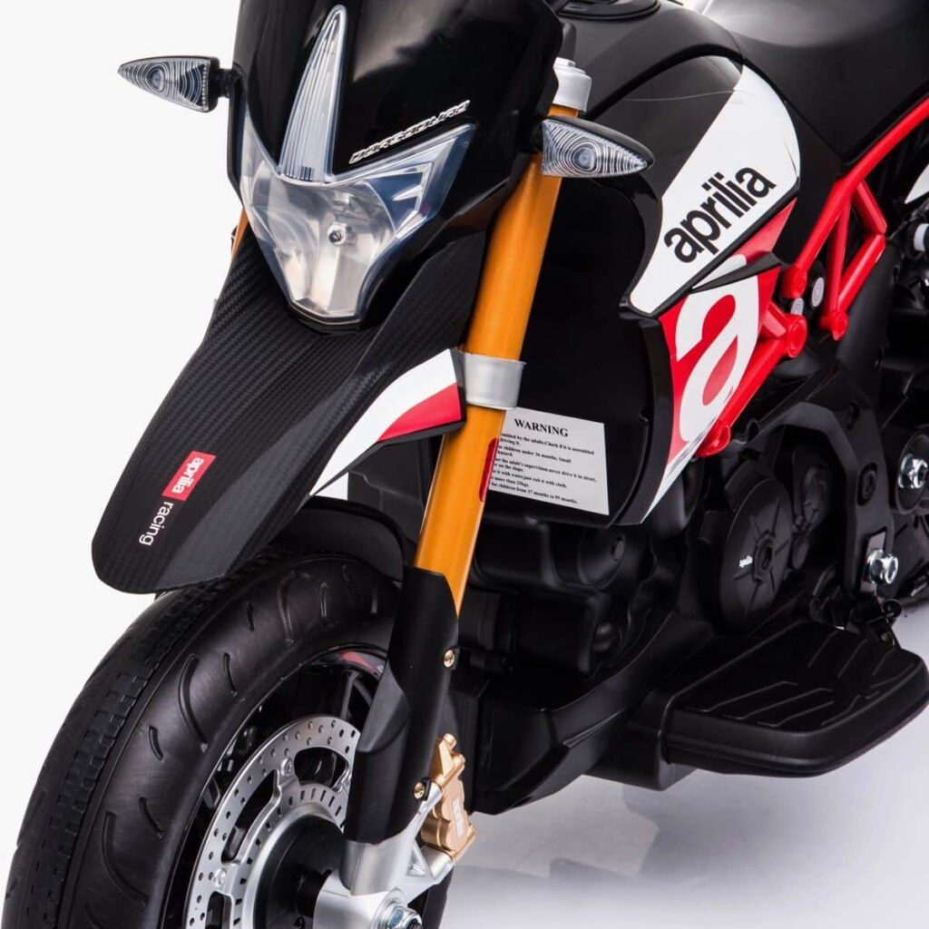 licensed aprilia dorsoduro 900 12v ride on motorbike