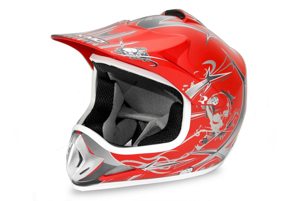 Kids motocross mx open face helmet red – m