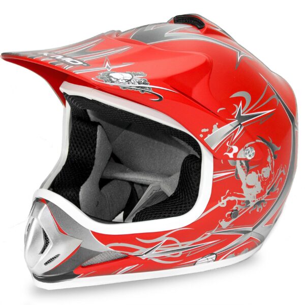 Kids motocross mx open face helmet red - m