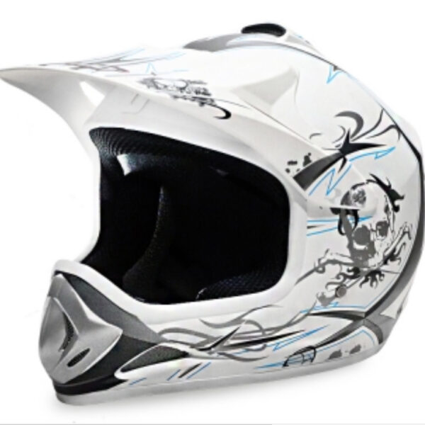Kids Motocross Mx Open Face Helmet White