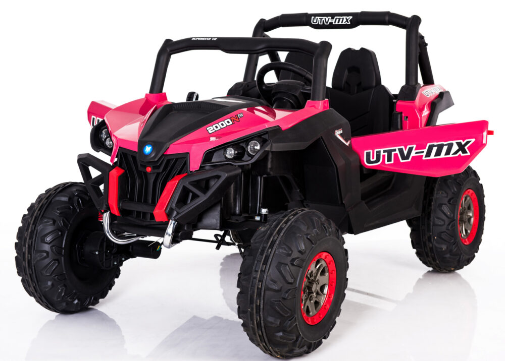 Utv-mx 24v* twin seat kids 4wd buggy - eva wheels - pink