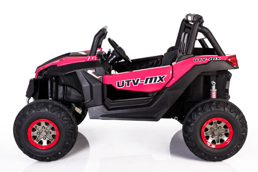 Utv-mx 24v* twin seat kids 4wd buggy - eva wheels - pink