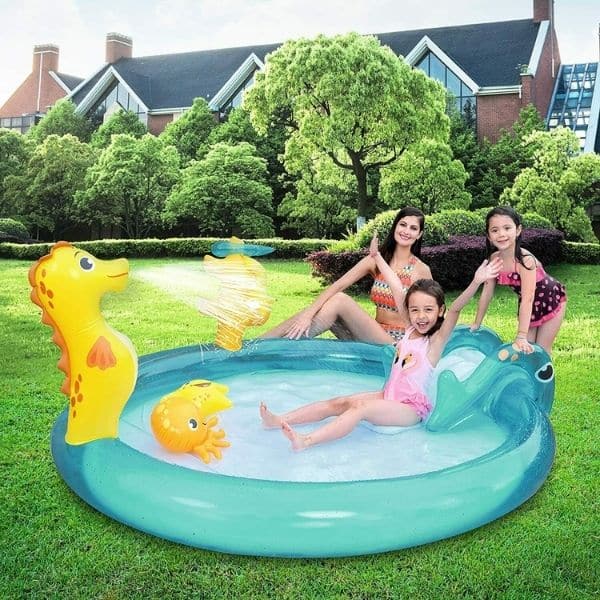 Inflatable seahorse play paddling pool