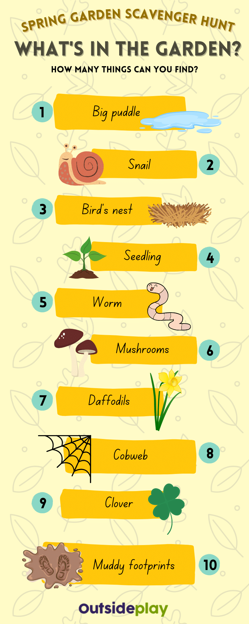 The Spring Garden Scavenger Hunt 2022 Outside Play