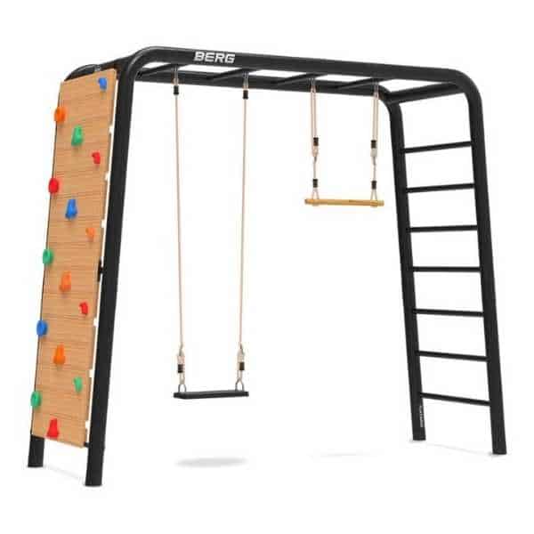 Berg playbase medium frame with rubber seat, trapeze and climbing wall