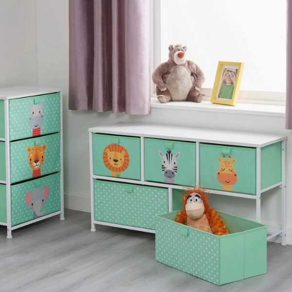 Jungle 5 drawer kids storage chest