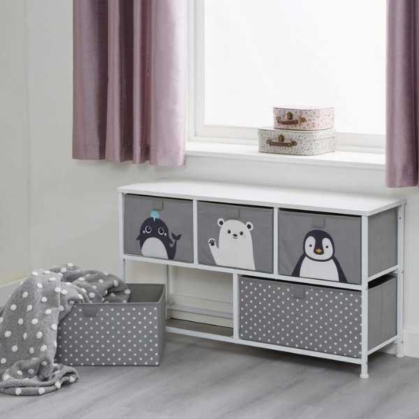 Arctic 5 drawer kids storage chest