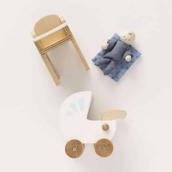 Dolls house nursery furniture set