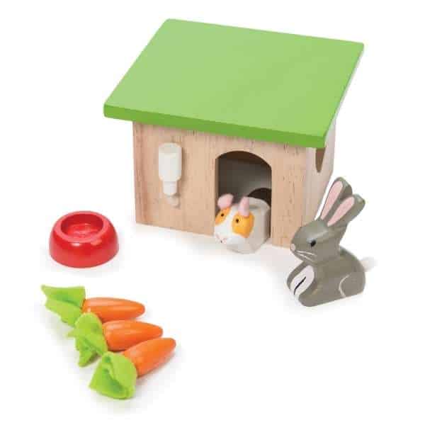 Bunny and guinea dolls house pet set