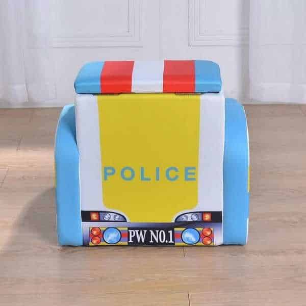 Kids police themed storage chair