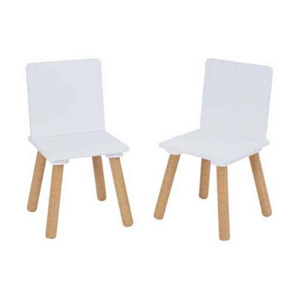 Kids white and pinewood table and chair set