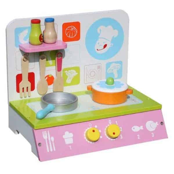 Kids wooden play kitchen set with accessories- fun design