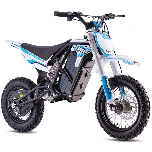 Stomp E box 1600W 48v Electric Pit Bike Blue Outside Play