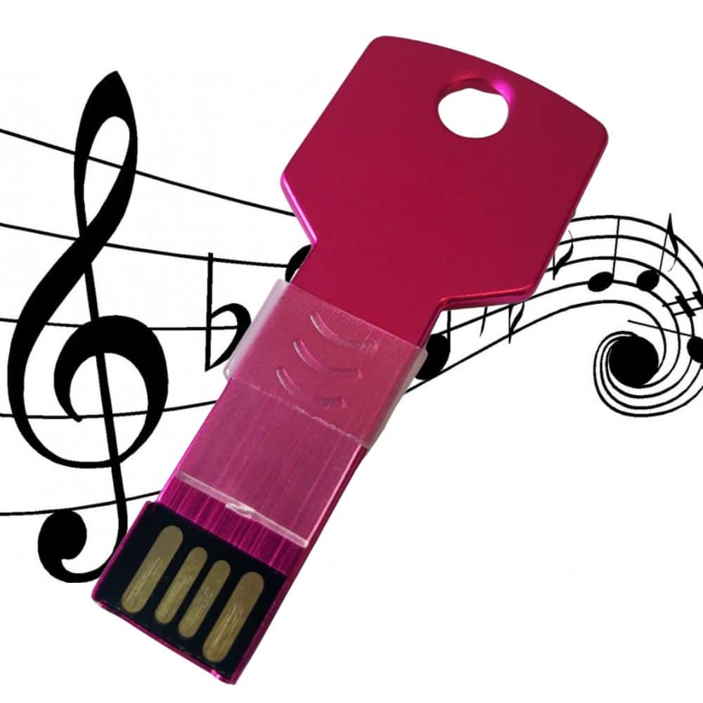 Key usb music drive pink
