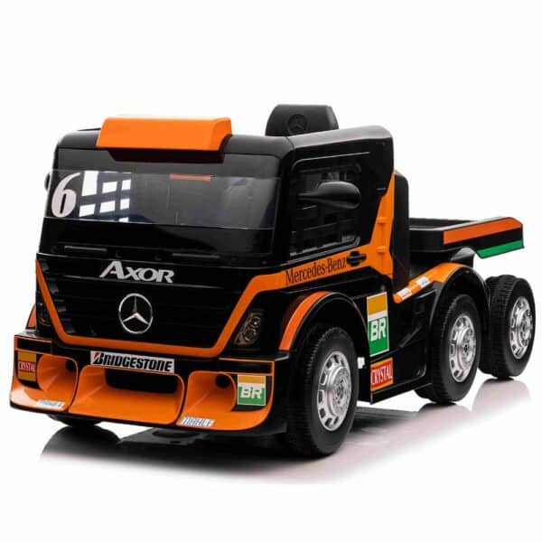 24v mercedes axor with trailer kids ride on lorry - orange